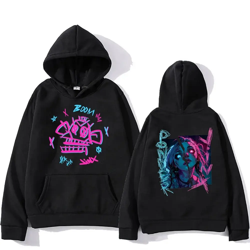 Arcane Jinx Graffiti Hoodie, Retro Men/women Hoodies, Harajuku Aesthetic Clothes Unisex Winter Fleece Pullover Sweatshirt Vintage