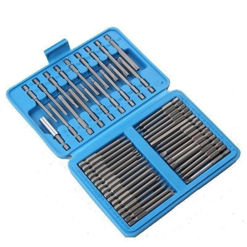 Bộ Mũi Vặn Tô Vít 50 Chi Tiết Chuôi Lục Giác 6,35 mm, Đầu Hoa Thị , Lục Giác , Hoa Thị Lỗ , 2 Cạnh , 4 Cạnh