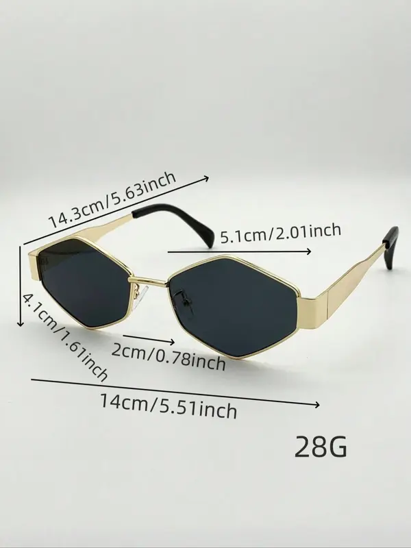 Vintage Geometric Frame Sunglasses, Trendy Casual Sunglasses for Women, Fashion Accessories for Everyday Use and Outdoor Activities 1
