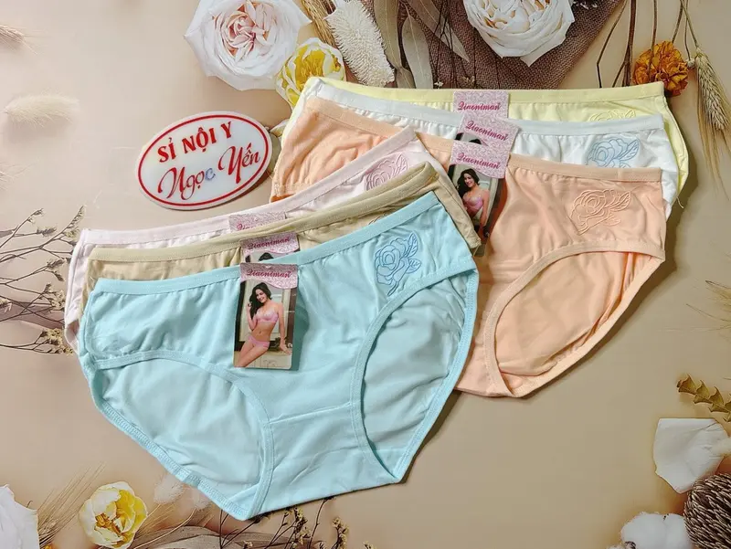 Combo 10 Quần Lót (3265) Cotton In Hoa Hồng Nổi Điệu Đà Nữ Tính (Size 45-55 Kg) Thun Women 6