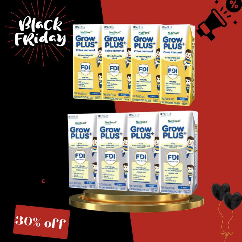 Chính hãng Thùng 24 hộp 180ml sữa grow plus bạc pha sẵn sữa non imunel