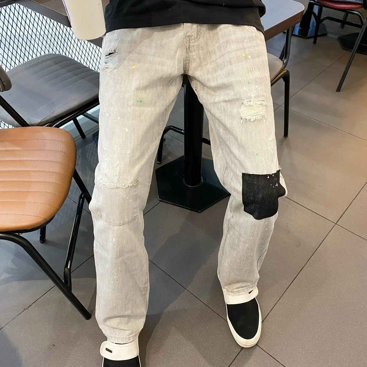 Quần suông nam Dsq xám vá đen hàng xịn Siêu cấp Menswear