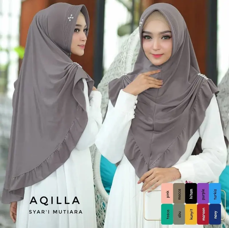 Aqila Syari Mutiara Khimar JilbabFashion JilbabMurah JilbabStyle 3