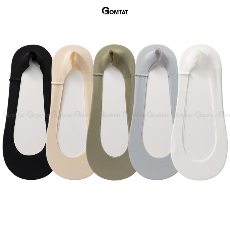 Tất nữ đi giày búp bê có đệm cao su chống tuột gót, vớ lười nữ chất liệu sợi cotton cao cấp, tất lười nữ, vớ nữ đi giày búp bê, Women - PO-BUPBE-LUA-3009-1DOI