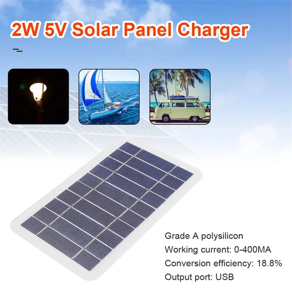 2W 5V Solar Panel Portable For Fast Phone Charging Outdoor Mini Solar Charger 157*94mm Outdoor Portable Solar Cell Plate