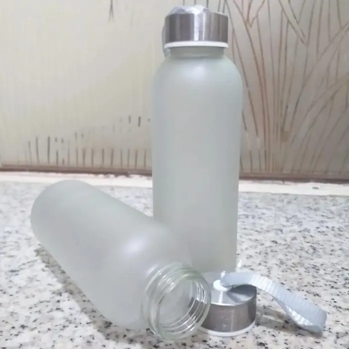 Botol Minum Aesthetic Kaca Bening Doff Wadah Minuman Tempat Air Souvenir Murah Tumbler Korea Botol Anak Laki Laki Mini Travel 6