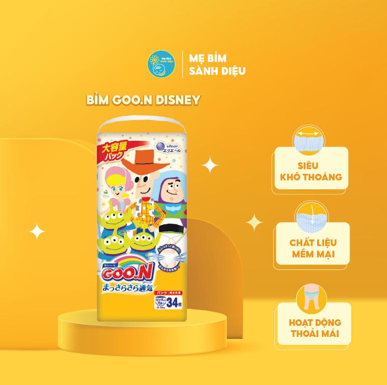 Bỉm Goon disney siêu cộng miếng nội địa Nhật chính hãng đủ size cho bé goo.n