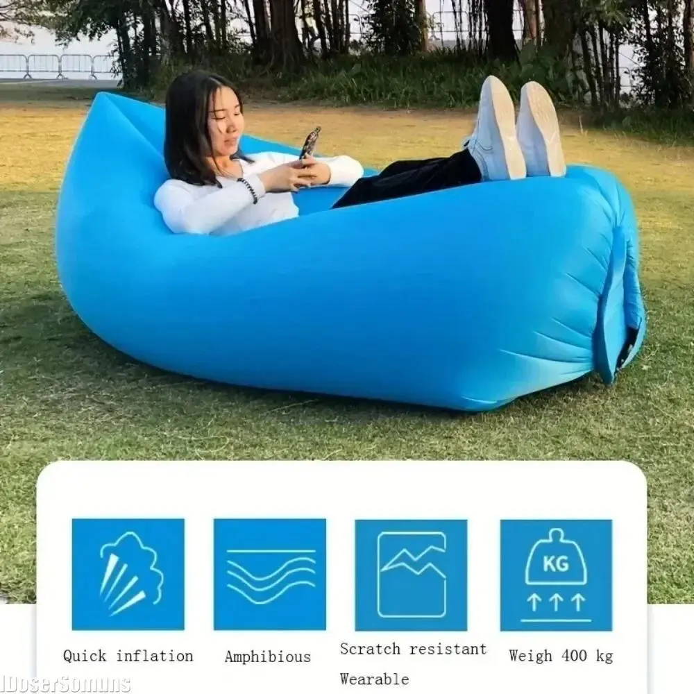 Outdoor Air Lazy Inflatable Sofa Bag Portable Camping Sofa Air Sleeping Bag Lunch Break Mattress