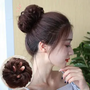 Caliloops Ikat Rambut Palsu Bun Cepol Besar Korean Curly Style Tavano