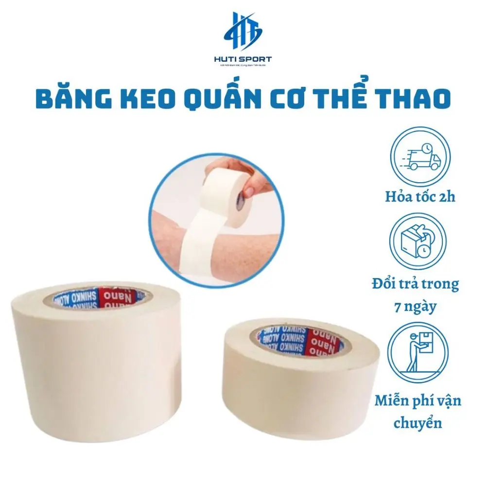 Băng keo quấn cơ thể thao, đá banh đá bóng tránh chấn thương chơi cầu lông, bóng chuyển, tennis ( Cuộn 3CM )