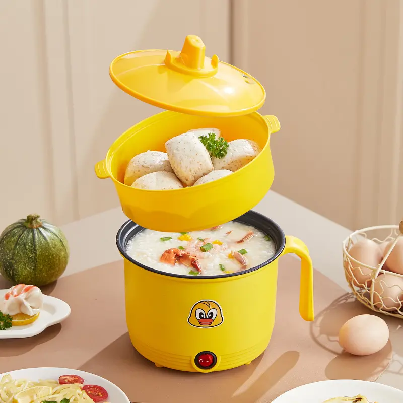 Panci Listrik Serbaguna Elektrik Cooker Multifungsi Panci Kukus Elektrik / Panci Listrik Multifunctional Electric Frying Pan Kuning 0