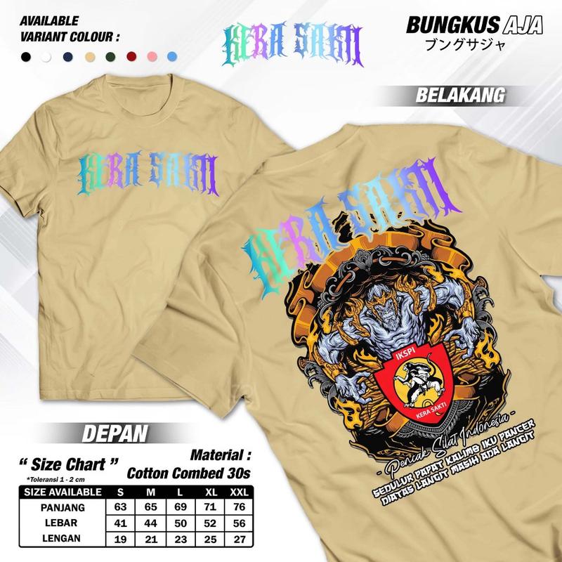 KAOS SEMI COMBED KAOS IKSPI KERA SAKTI REFLEKTIF NYALA - Baju Perguruan Pencak Silat Indonesia Pasker KS Sedulur Papat Kalimo Pancer Monkey Fighter Reflective -  A4708 Semi Katun Army Biru Distro Hijau Hitam Navy Simple  Cream Kuning Maroon 5