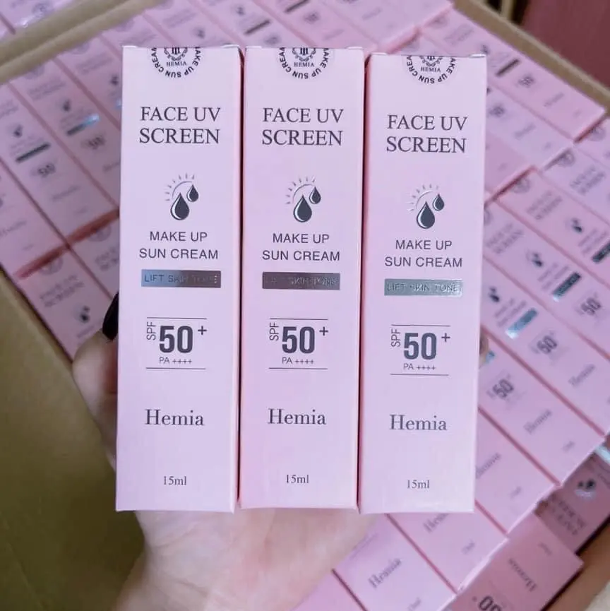 [Combo 3 hộp] Kem chống nắng Hemia phiên bản mini 15ml  SPF 50+ Sản phẩm chăm sóc da Sản phẩm chăm sóc da