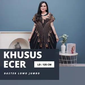 Daster Lowo Jumbo LD 125cm Resleting Depan Busui Friendly Kain Rayon Zipper Menyusui