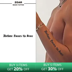 Zoartattoo M-054 stiker tato sementara  【Keberuntungan berpihak pada yang berani】Tahan lama Tattoo menempel dekorasi seni untuk pria dan wanita