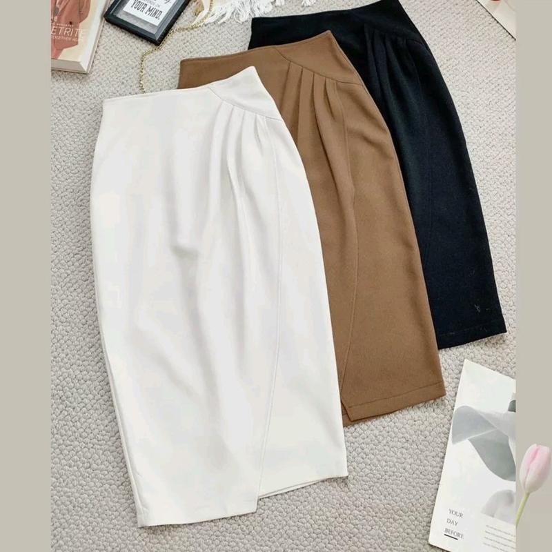  Chân váy bút chì đáp tà chéo nhún ly S1 