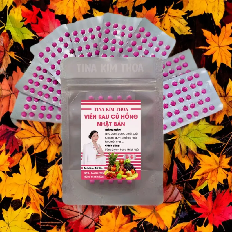 Viên Uống Chăm Sóc Sắc Đẹp Rau Củ Hồng Nhật Bản 50 Viên, Thanh Nhiệt