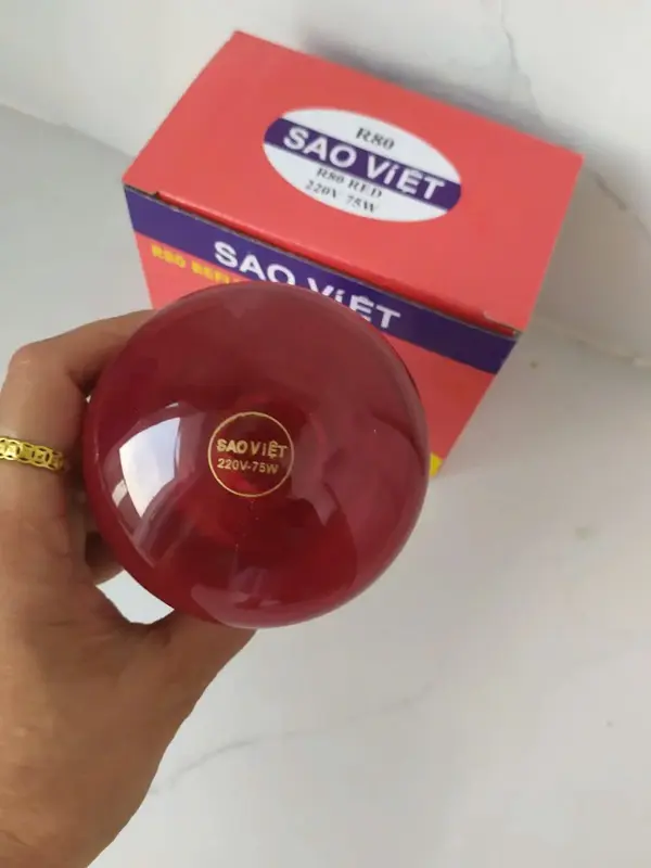 (ẢNH THẬT) Bóng Đèn Hồng Ngoại Sưởi Cho Gia Súc Gia Cầm Vật Nuôi Sao Việt 45W-75W 2