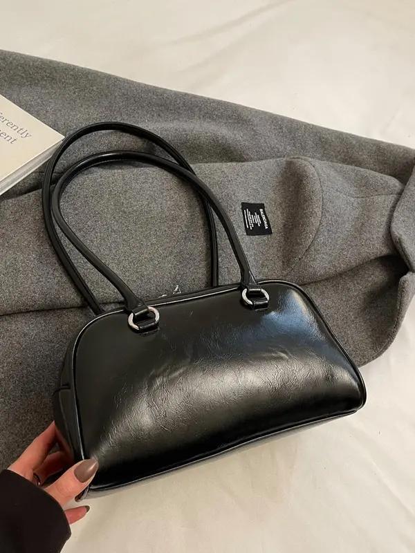 Women's Fashionable Plain Color Shoulder Bag, Casual Versatile Shoulder Bag with Charm Decor, Trendy All-match Commuter Bag for Daily Used 4