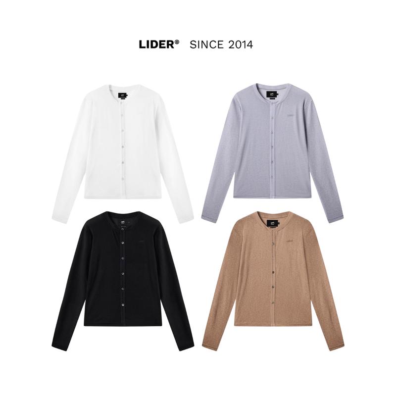 Áo Khoác Cardigan Boxy Ôm Body Unisex Mỏng Nhẹ LIDER HAZEL CARDIGAN - Black/Fog Grey/Pearl/Caramel