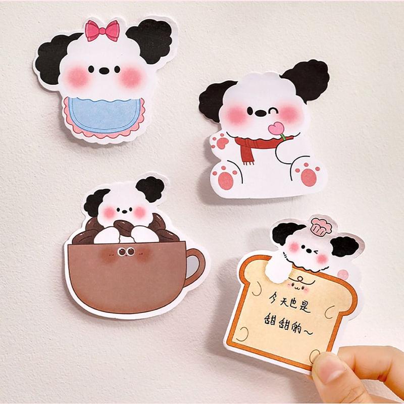 30Sheets Kawaii Puppy Sticky Notes Stationery Cartoon Notebook Notepad 5