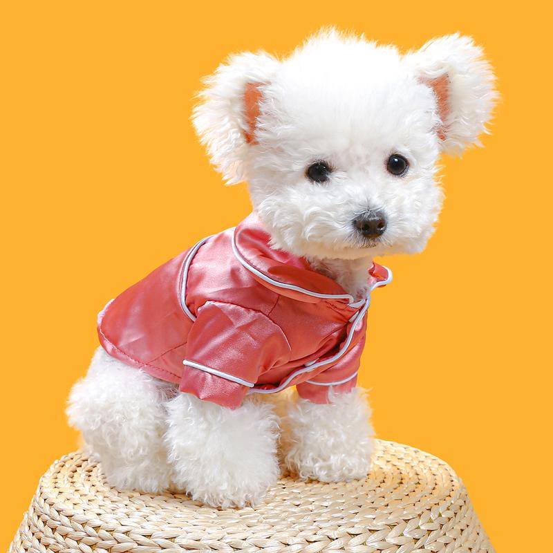 Product Introduction of Pakaian Piyama Haiwan Peliharaan, Sesuai untuk Teddy, Bichon, Pomeranian, Bulldog, Anjing Kecil dan Kucing, Bahan Mewah, Selesa, Pakaian Sutera 0