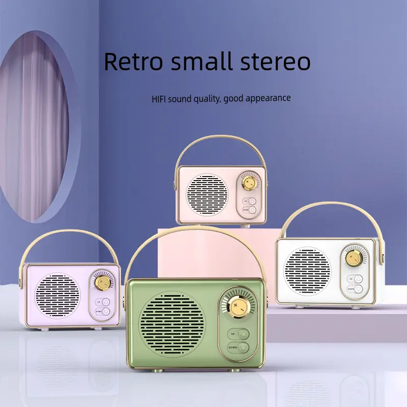 Popular Bluetooth Speaker Retro Mini-Portable Audio Pluggable Radio Wireless Smart Gift Smartphone