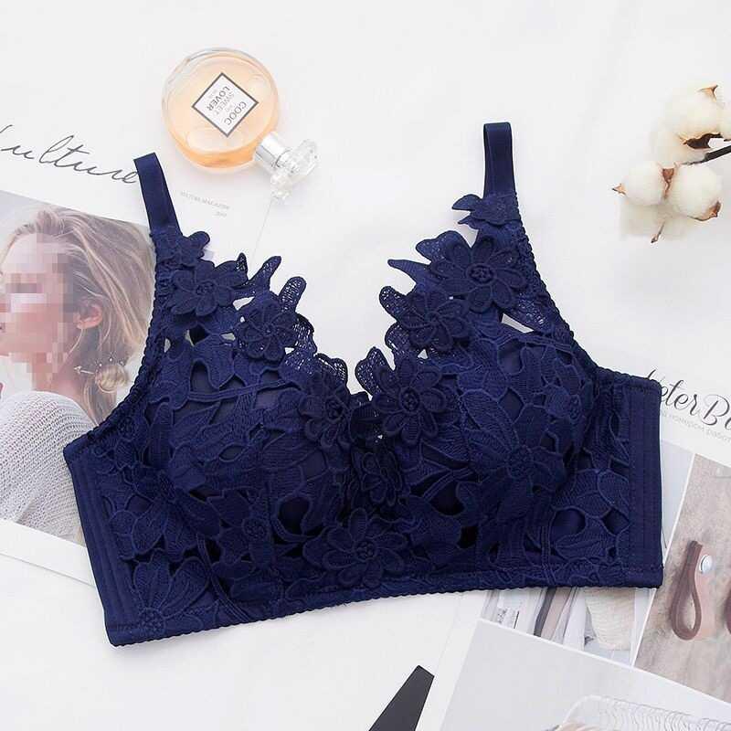 Product Introduction of Underwear Sexy Lace Women's Designer Women's Bra Deep V Top Bracket Gather Thick Underwear Female Fashion Female Student No Steel Rim Embroidery Adjustable Women's Underwear Set cket Womenswear Lady 0