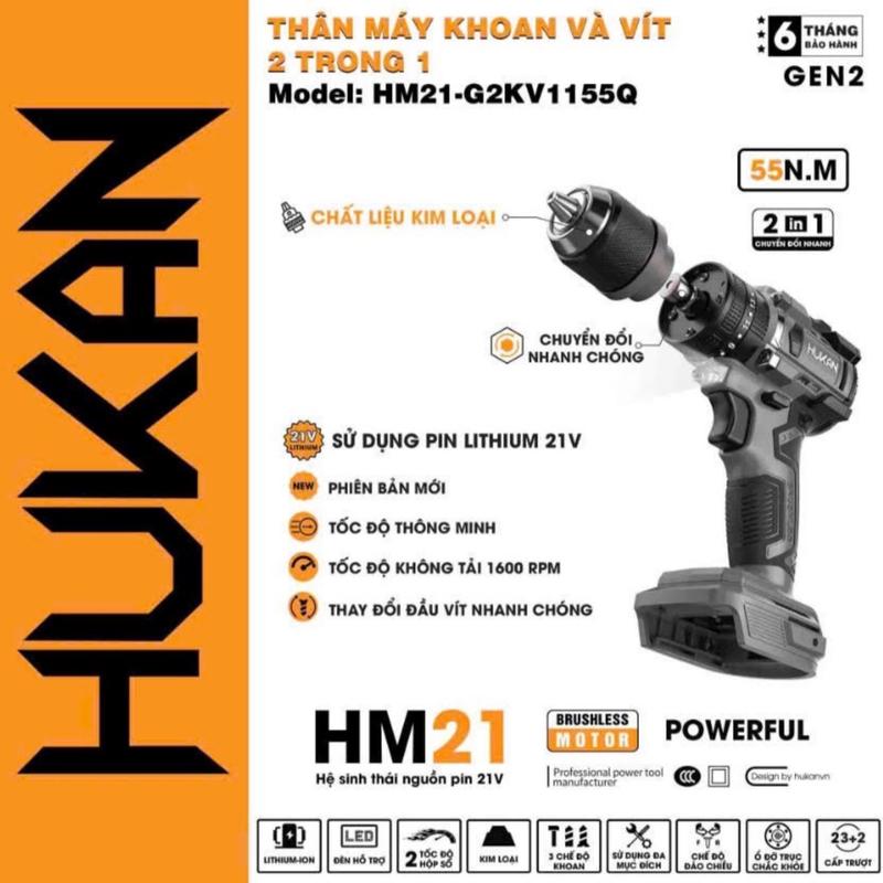 Thân máy khoan pin 1155q 3 chức năng tháo rời đầu vít chính hãng Hukan