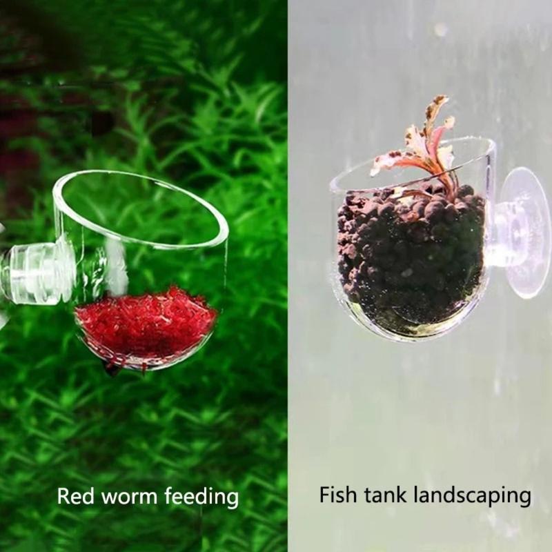 Product Introduction of teewow Accessories Tapered Hopper Basket Automatic Feeder Plastic With Suction Cup Conical feeder Aquarium Red Worm Feeding 16