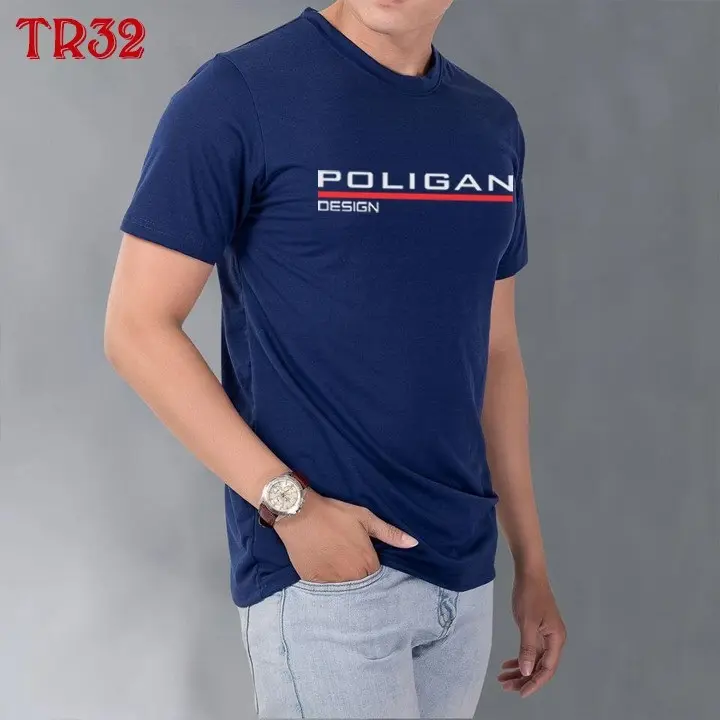 Áo phông nam Poligan cổ tròn vải thun cotton mịn đẹp co giãn 4 chiều - Menswear