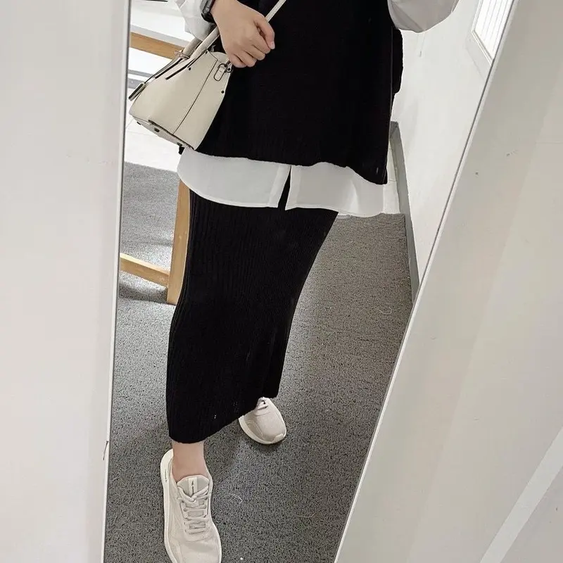 Zoey Rok span rajut 7/8 / Rok span rajut polos / Bawahan wanita / Korean style / Bynayla.id 1