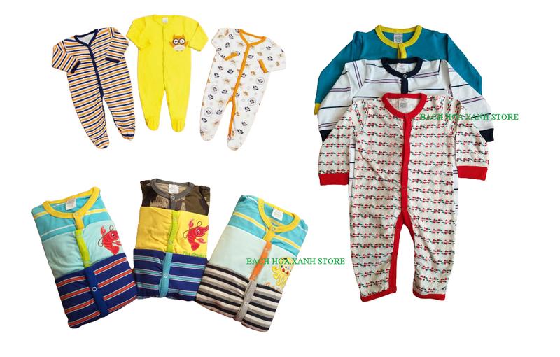 Product Introduction of [HCM] Set 3 Body Tay Dài liền quần cotton Việt Nam cho bé từ 3 tháng - 2 tuổi( Màu ngẫu nhiên ) -Body liền thân dài tay, bodysuit, sleep suit, body cộc tay, body chip, bodychip, body liền thân, body liền quần, body cho bé 7