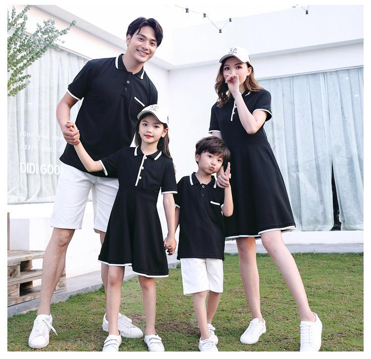 Product Introduction of Hi Mia's Shop | Spring and Summer New Internet Celebrity Parent-Child Dress Summer Classic Style Mother-Daughter Dress Short Sleeve Couple Suit 4