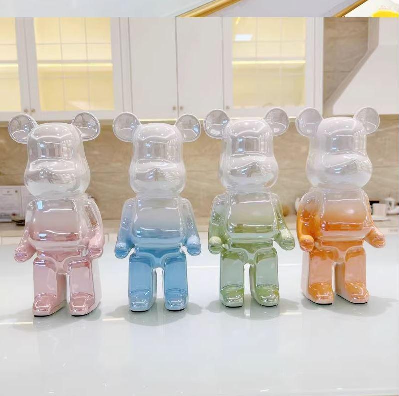 [35cm Bụng Phệ] Bearbrick Bạo Lực Ống Heo Tiết Kiệm, Gấu Mô Hình Decor Nhà Cửa, Gấu Bụng Phệ Gốm Sứ