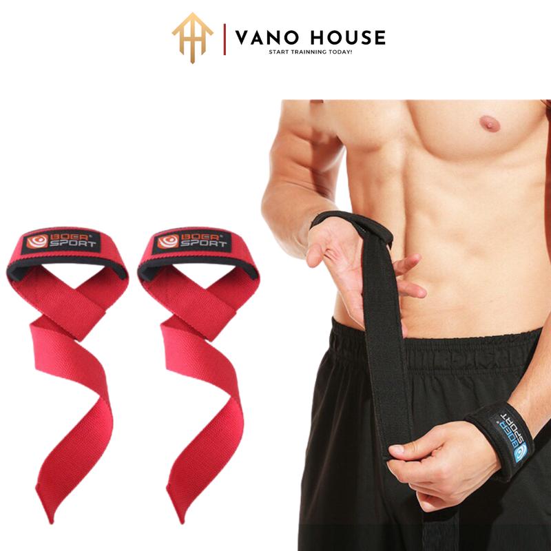 Dây Kéo Lưng Quấn Cổ Tay Gym Lifting Straps Hỗ Trợ Deadlift, Kéo Tạ, Kéo Xà