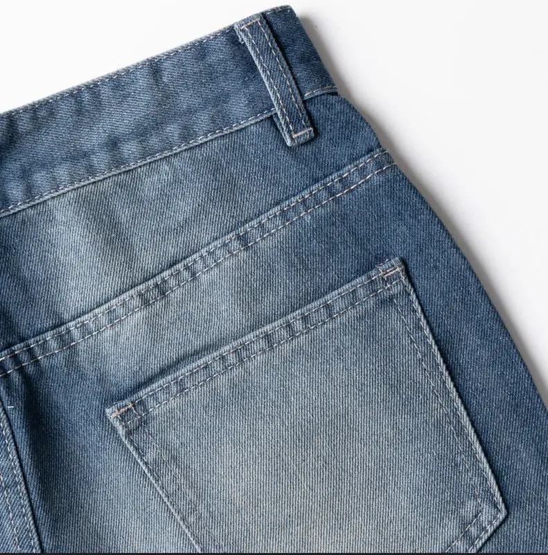 Quần Jeans Wash Cạp Cao Ống Rộng Unisex - Đẹp Tôn Dáng, 4 Màu Cho Nam Nữ Menswear Ong 5