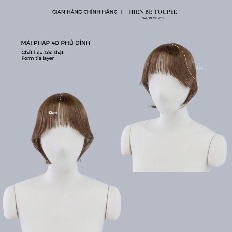PHỦ HÓI MINI MÁI PHÁP TÓC THẬT CHÍNH HÃNG HIEN BE TOUPEE