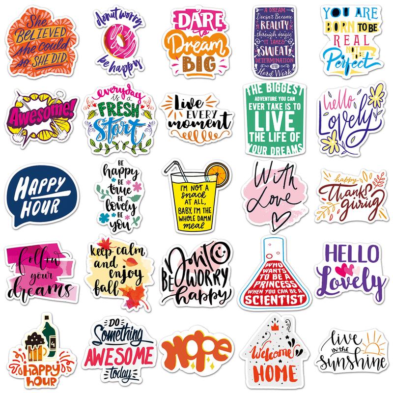 Product Introduction of [KW] 50 PCS Motivational Quote Stickers – Colorful Self-Empowerment & Hustle Vibes for Journals, Laptops & More 13