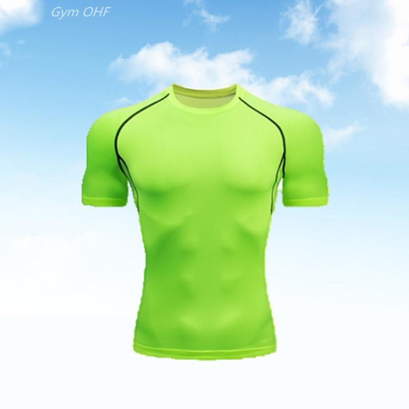 Compression särk Quick Dry Jõusaali Jooksu T-särk Meeste Fitness Jalgrattasärk Meeste suve T-särk_voghion.com