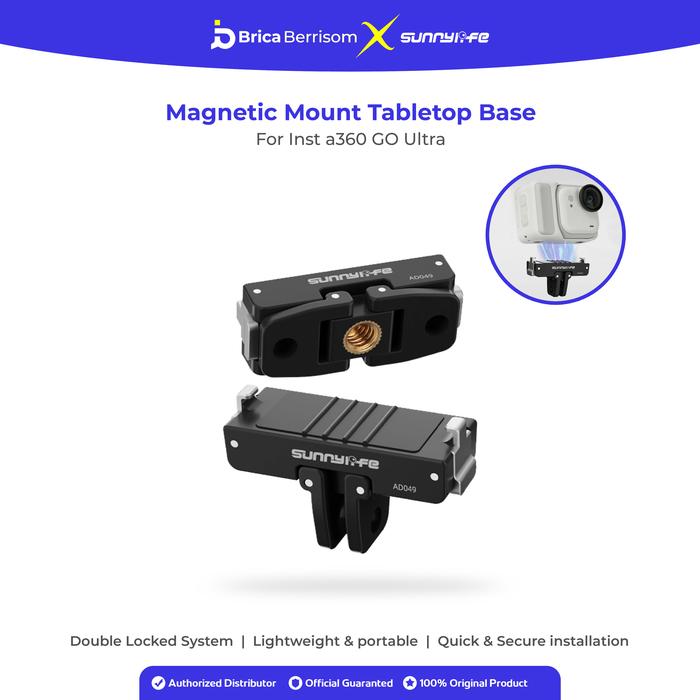Gambar Sunnylife Magnetic Quick Release Adapter Mount Foldable For Inst a360 GO Ultra Base Dual-Claws 1/4" Hole Accessories Magnet Action Camera - GU-AD049-D dari Brica Berrisom Kab. Tangerang Tokopedia