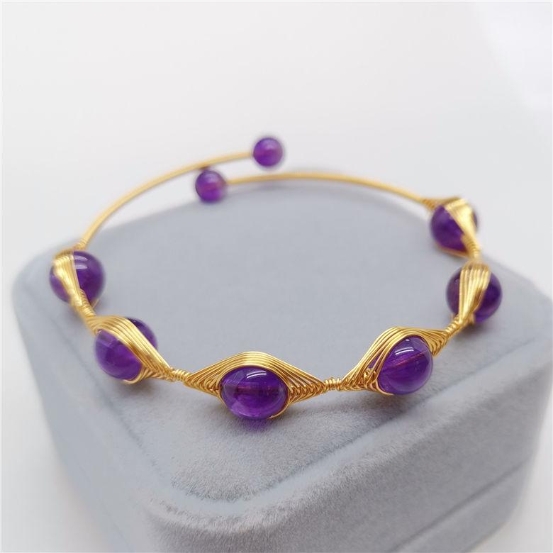 Product Introduction of Vòng Tay Thủ Công Chính Hãng Dành Cho Phụ Nữ, Vòng Tay Amethyst Tự Nhiên, Thiết Kế Dệt, Với Mắt Quỷ Hành Tinh, Thời Trang, Vòng Tay Tươi Mới 3