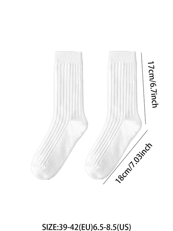 Men's 6 Pairs Solid Crew Socks, Casual Plain Comfy Breathable Soft Cozy Mid Calf Socks for Daily Life, Menswear, Men's Socks & Hosiery for All Seasons, Crew Socks, Socks for Men,  Mens Fashion 1