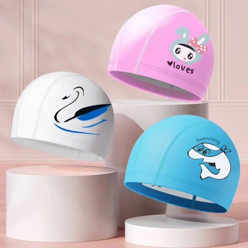 Mũ Bơi Trẻ Em, Thiết Kế Hoạt Hình Dễ Thương, Chống Thấm Nước, Đàn Hồi Cao, Bảo Vệ Tai, Thích Hợp Cho Bé Trai Và Bé Gái, Phụ Kiện Bơi Hoạt Hình Fish 0