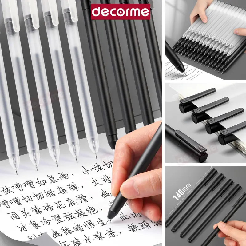 Bút gel nắp cài mực đen xanh đỏ - mực khô nhanh ngòi 0,5mm [chọn đúng phân loại tặng quà] 3