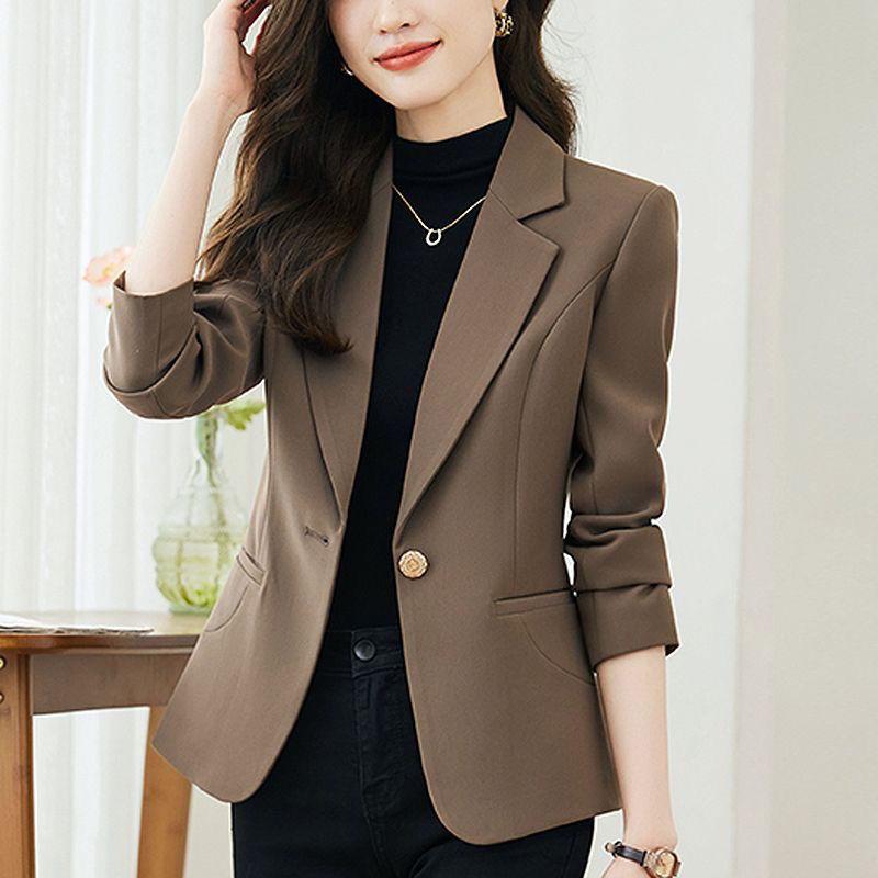 Áo Khoác Vest Trắng, Phong Cách Phương Tây, Dành Cho Nữ, Hàng Mới Về Mùa Xuân Và Mùa Thu 2024, Cao Cấp, Thường Ngày, Ngắn Và Thanh Lịch, Cỡ Nhỏ Thích Hợp Cho Bộ Đồ Nhỏ Top Jacket Women 6