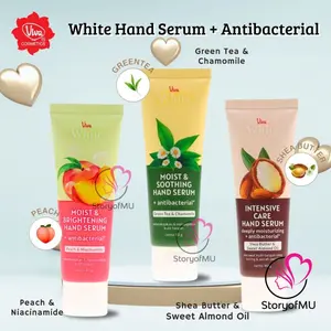 Viva White Hand Serum + Antibacterial with Moisturizing Complex, pH Balanced & Vitamins VIT E & PRO VIT B5 40gr - Insentive Care | Moist & Brightening | Moist & Soothing | Pemutih Badan | Storyofmu