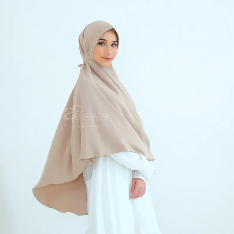 alfaeyza - Hijab Bergo Maryam Pad Tali Cringkle Airflow PREMIUM Size XL Nyaman 3