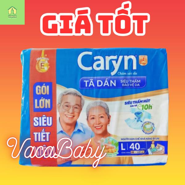 Tã bỉm DÁN Caryn người già người lớn size L 40 miếng