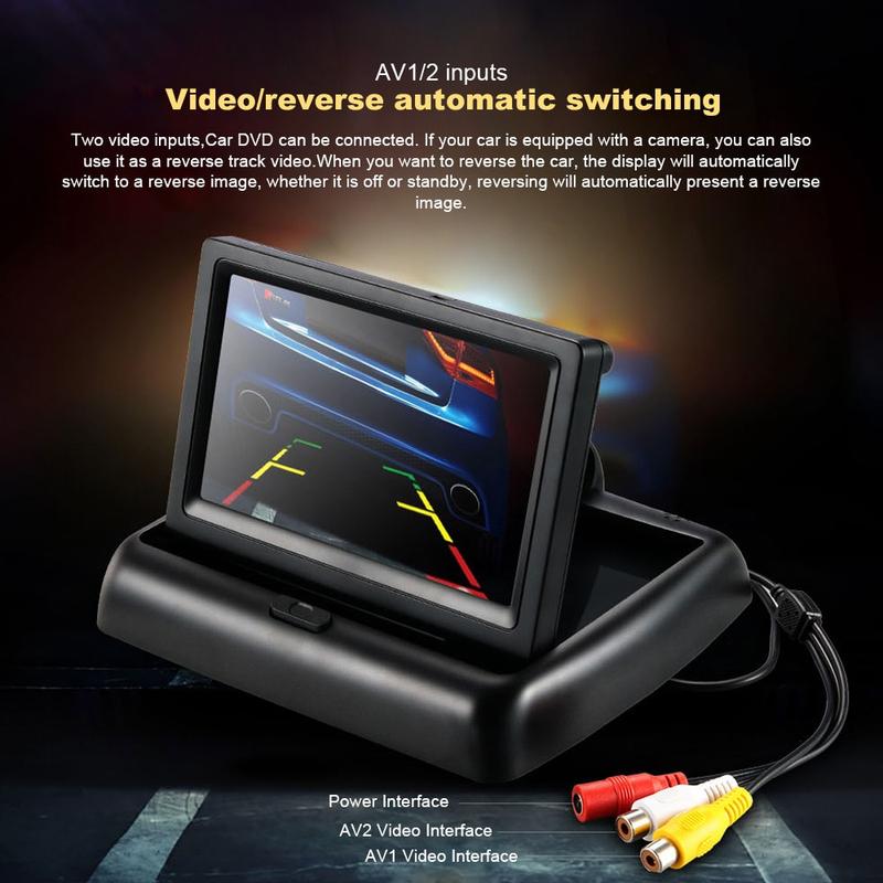 AUTONET Monitor Parkir Mobil Foldable Rear View TFT LCD 4.3 Inci - AU43 7